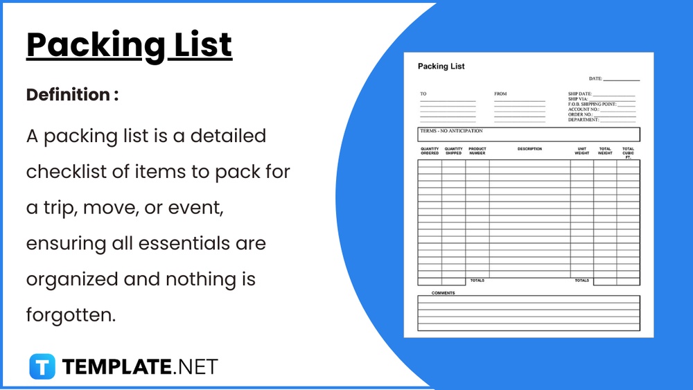 Garment Packing List Format for Export Shipments